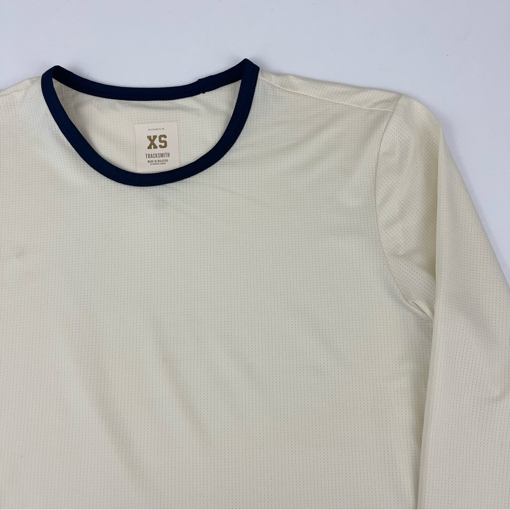 Tracksmith Women's High Stretch Running Long Sleeve Shirt in Cream - Picture 2 of 7